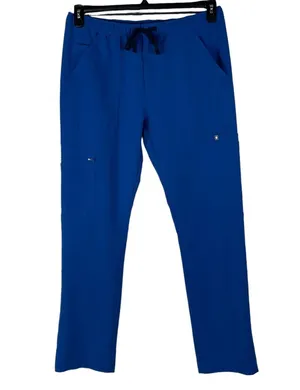 Figs Technical Collection Large Scrubs Pants Elastic Waist Pockets Straight Blue thumbnail 1