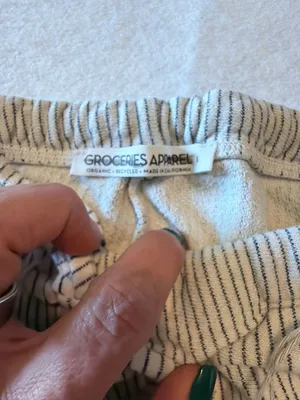 Groceries Apparel Wide Leg Ticking Stripe Organic Cotton Lounge Pants thumbnail 3