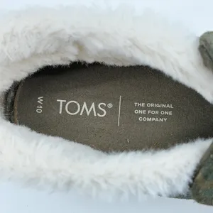 TOMS Womens 10‎ Camo Suede Faux Fur Lined Slip On Sneaker Mid Top Boots Green thumbnail 6
