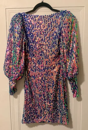 Zara Limited Edition 2019 Multicolored Sequin Mini Dress Size XS - NWT thumbnail 6