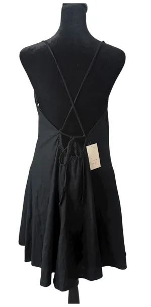 Coquette‎ Balletcore Strappy Backless Skater Mini Dress Womens M Black NEW thumbnail 1