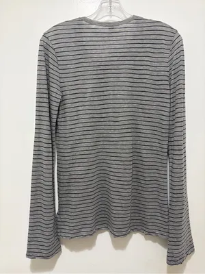 James Perse Bell-Sleeve Striped Tee Heather Grey & Black Size Medium NWT thumbnail 6