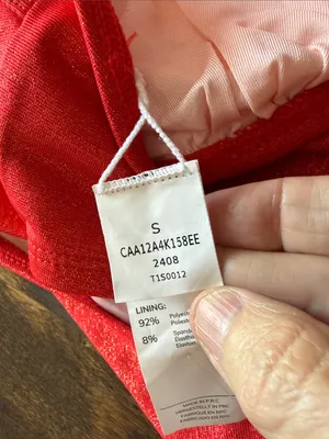 CUPSHE Red Shimmer High-Waist Bikini Small NWT Minimalist Sexy thumbnail 7