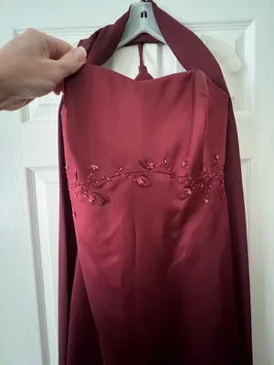 David’s Bridal Burgundy Dress thumbnail 5