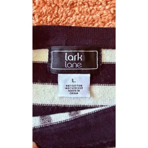 Lark Lane Striped Sweater Size L Black White Embellished Knit thumbnail 2