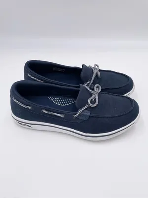 Skechers Women's Arch Fit Uplift Casual Loafers Boat Shoes Size 8 Navy White thumbnail 2
