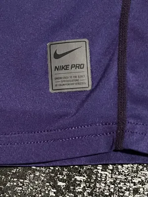 Womens medium Nike Pro Dri Fit Fitted Royal Purple Short Sleeve Shirt thumbnail 4