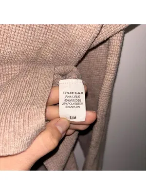 Dreamers by Debut Tan Waffle Knit Casual V Neck Sweater size Medium thumbnail 7