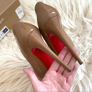 Christian Louboutin Camel Patent Bianca High Heels thumbnail 8