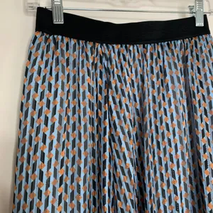 Maje Blue Jela Pleated Print Elastic-Waist High-Low Skirt Womens Size 36 thumbnail 8