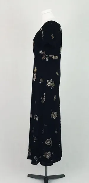 Vintage Ann Taylor Botanical Dress in Black | Size 6 thumbnail 6