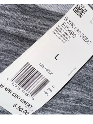Adidas Grey Cropped Long Sleeve Sweatshirt Crewneck crew sweater thumbnail 3