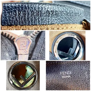 Fendi Textured Leather Logo Shopping Tote & Detachable Pouch thumbnail 19