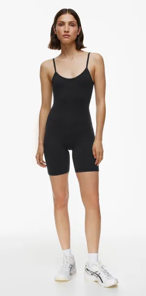Aritzia TNA Romper Gloss Rhythm 7" Black thumbnail 2