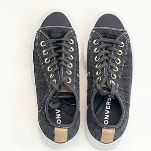 CONVERSE CTAS Lift OX Women’s Black Herringbone Lace Up Platform Sneakers Size 7 thumbnail 5