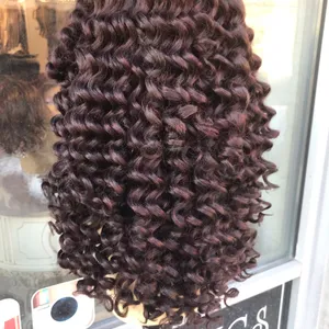 Jumbo curly lace wig 99j wine thick Ethnic 2019 thumbnail 3