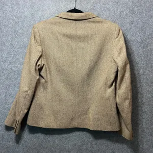 Vintage TJW Women's Blazer 14 Brown Herringbone Wool Silk Tweed Made‎ in Japan thumbnail 6
