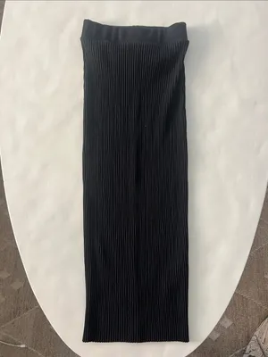 ZARA Ribbed Knit Pull On Contour Midi Skirt Small thumbnail 2