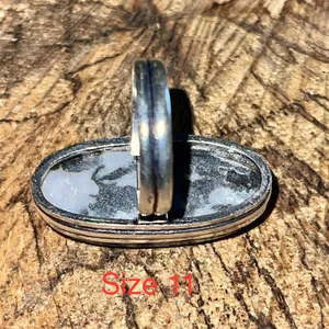 White Buffalo Turquoise Ring Size 11 thumbnail 3