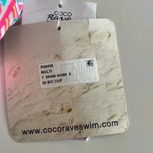 NWT Coco‎ Rave 32 B/C halter push-up bikini top bright ruched thumbnail 11