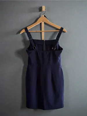 Kingston Grey‎ Navy Blue Zip Front Pinafore Dress Size S thumbnail 2