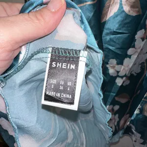 SHEIN‎ Satin Floral Slip Dress Teal Mini Nightgown Small thumbnail 3