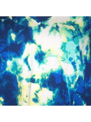 Masseys Blue Tie Dye Stretchy Pullover Tunic Top Size XL Stretch Long Sleeve thumbnail 3