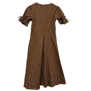 Petal & Pup Polka Dot Midi Dress Womens Large Brown Pinup Retro Brown‎ Black thumbnail 2
