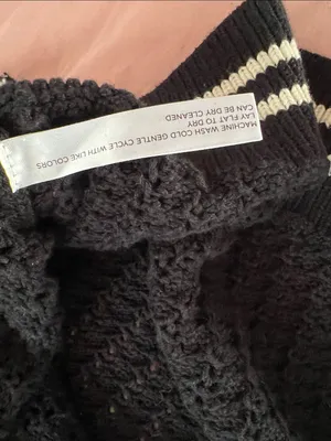 Tuckernuck Sport Cropped Irene Black Sweater White Stripe Trim Small thumbnail 5