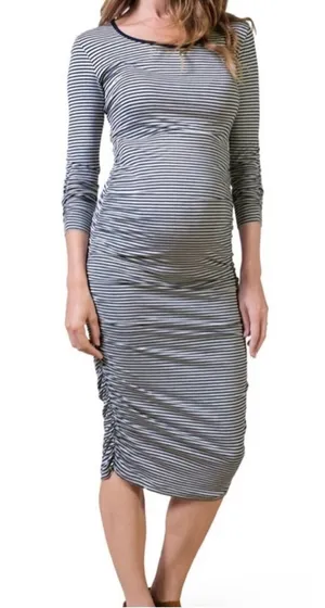Isabella Oliver Stripe Maternity Dress thumbnail 1