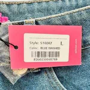 EDIKTED Jean Shorts Heart Pocket Bow Detail NEW Size Large Mini Cheeky thumbnail 3