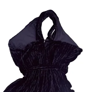 Sadie & Sage Textured Velvet Halter Jumpsuit Keyhole Crisscross Medium Glam thumbnail 5