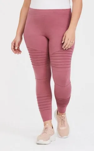 Torrid Classic Moto Full Length Leggings Mauve Pink 1x thumbnail 1