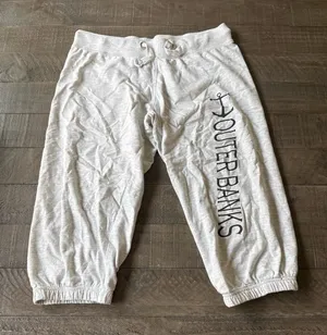 Miami Style Women's Light Gray Capri‎ lightweight Sweatpants Size Large thumbnail 1