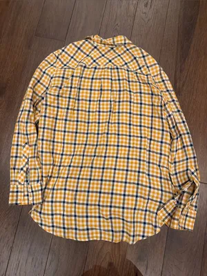 J. Crew Yellow and Navy Plaid Button-Down Shirt Size 10 - Women’s - C1-615 thumbnail 10