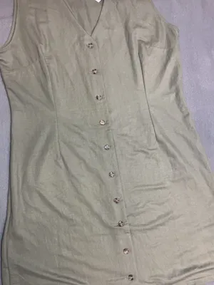 MNG Mango Sleeveless Button-Front Mini Dress Olive Green Size XL thumbnail 5