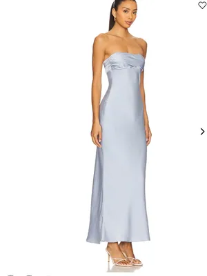 NIA Tana Strapless Dress in Pale Blue Medium $108 thumbnail 2
