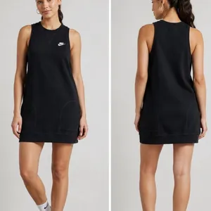 Nike Black Sleeveless Sweatshirt Mini Dress - size Large thumbnail 2
