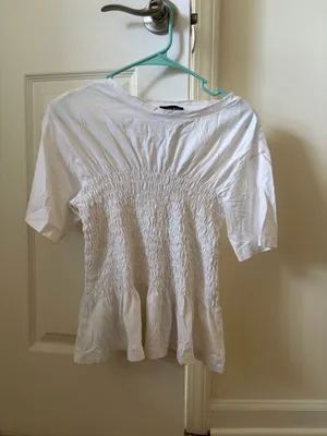 White Shirred Top thumbnail 2