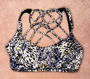Lululemon Patterned Sports Bra Strappy Crossback thumbnail 1