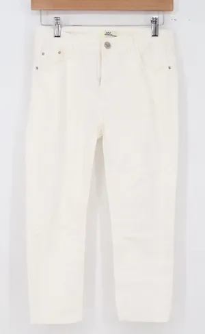 Hixuanyan Fashion Jeans Womens 28 Cropped Cream White Distressed Excellent thumbnail 1