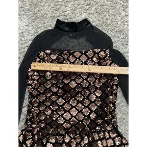 Weissman Dance Costume Black Gold Sequin Glam Dancecore Competition Medium Adult thumbnail 13