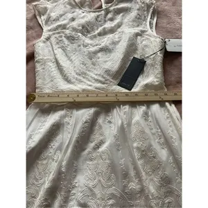 NWT Dolce Vita Kloey Silk Embroidery Dress Ivory Sz S. Formal Bridal cocktail thumbnail 10