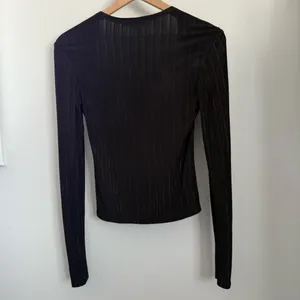 Nap Small Loungewear Rib Knit Bolero Top Square Neck Black Metallic Minimal thumbnail 6