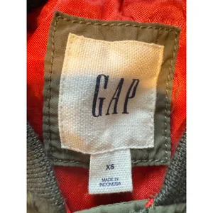GAP Women’s Bomber Jacket XS Olive Green‎ Nylon Orange Lining Military Style thumbnail 4