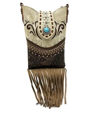 Western Crossbody Messenger Pouch Brown thumbnail 1
