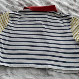 Wild Fable Striped colorblock cotton preppy cropped Polo with Red Collar, size S thumbnail 11
