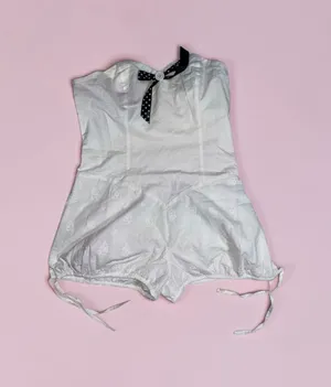 White Cute Romper Size XL thumbnail 1