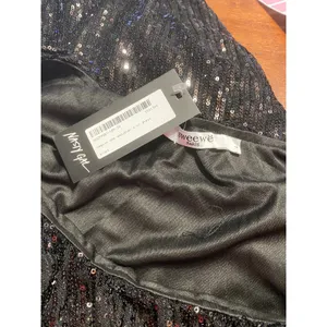 Nasty Gal One Shoulder Long Sleeve Black Sequin‎ Mini Dress Size Large New thumbnail 9