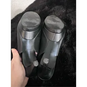 Nine West black pumps peep toe kitten heels 8 thumbnail 5